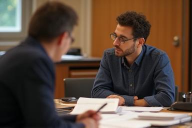 Pessoa se preparando para um seminário